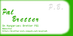 pal bretter business card